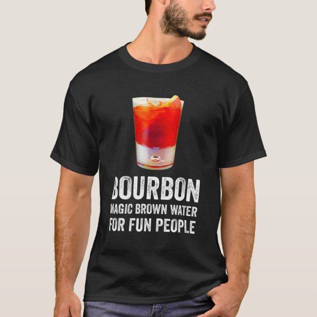 Bourbon Definition Magic Brown Vatten för Roligt P T Shirt (Framsida)