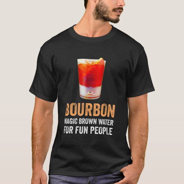 Bourbon Definition Magic Brown Vatten för Roligt P T Shirt (Framsida)