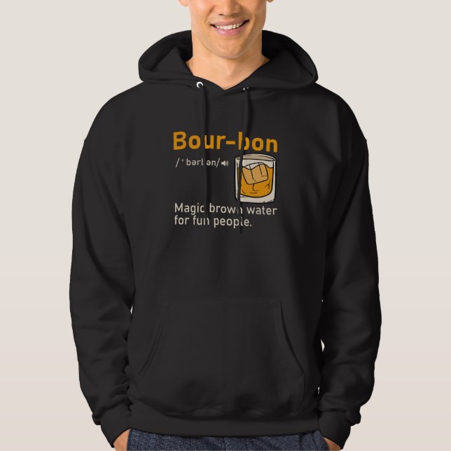 Bourbon Definition Magic Brown Water  Whisky  Men Hoodie (Framsida)