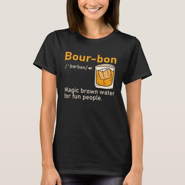 Bourbon Definition Magic Brown Water  Whisky  Men T Shirt (Framsida)