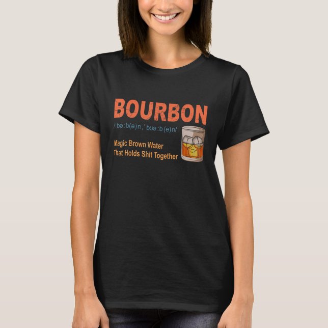 Bourbon Definition Vintage Bourbon Whiskey Drinkin T Shirt (Framsida)