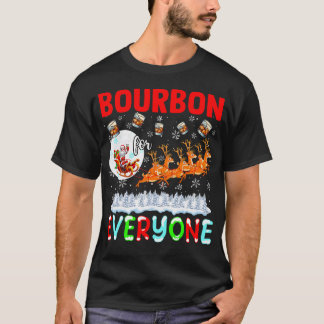 Bourbon för alla Xmas-drickare Santa Sleigh Rei T Shirt