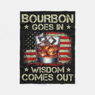 Bourbon Går In Visdom Kommer Ut Whiskey Usa Flagga Fleecefilt