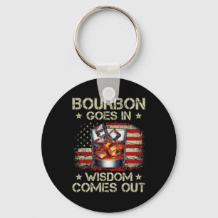 Bourbon Går In Visdom Kommer Ut Whiskey Usa Flagga Nyckelring