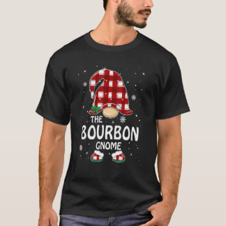 Bourbon Gnome Buffalo-rutig Matchande Familj Jul T Shirt