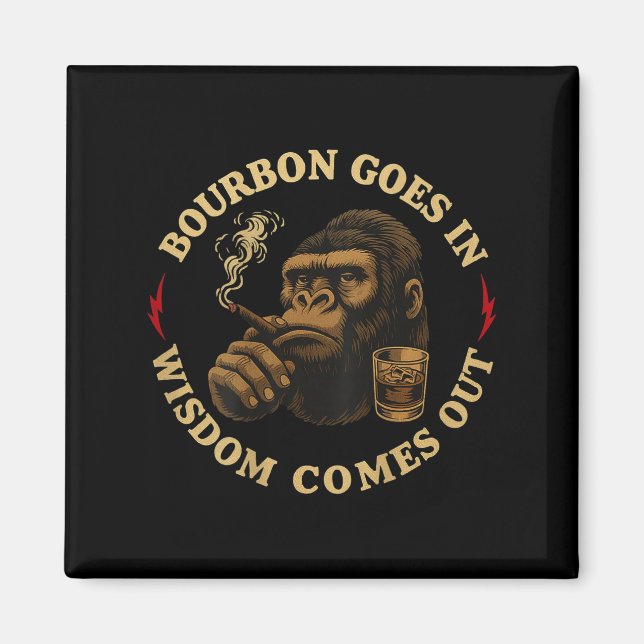 Bourbon Goes in Wisdom kommer ut Monkey Whiskey (o Magnet (Framsidan)