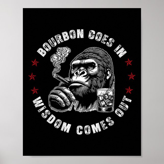Bourbon Goes in Wisdom kommer ut Monkey Whiskey (o Poster (Framsidan)