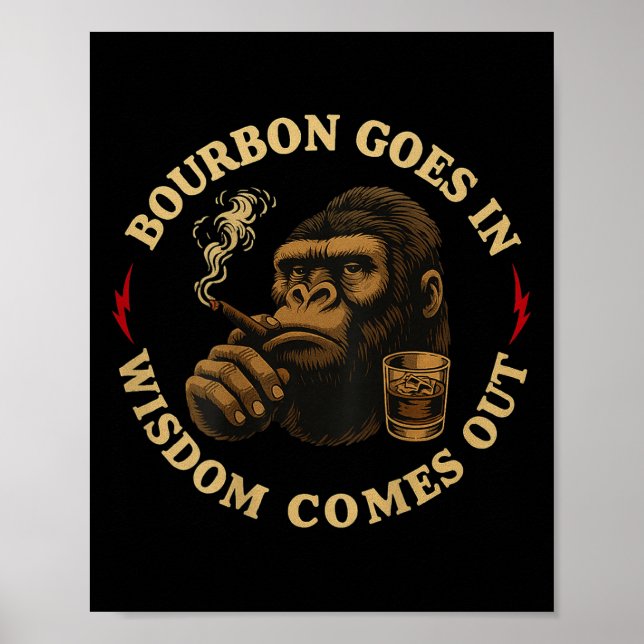 Bourbon Goes in Wisdom kommer ut Monkey Whiskey (o Poster (Framsidan)