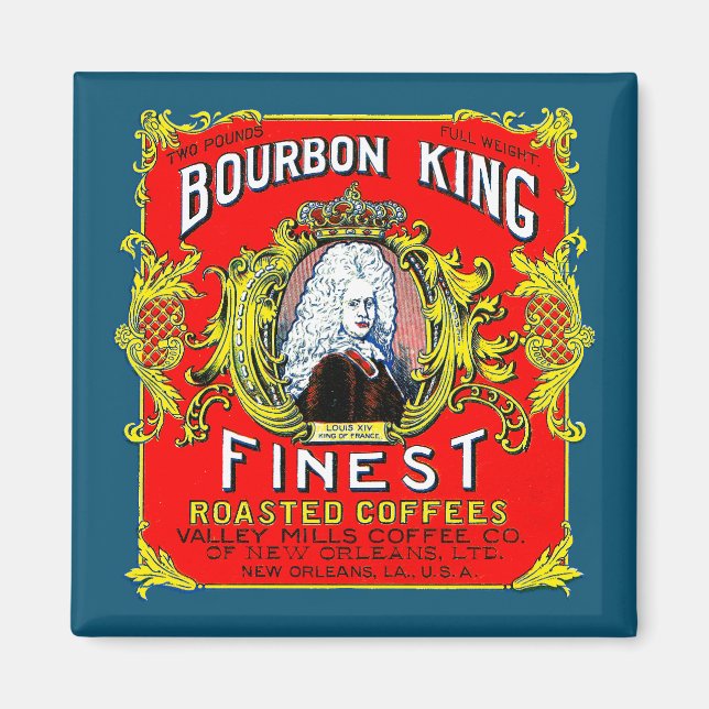Bourbon Kung Finest Rostad Coffees Magnet (Framsidan)