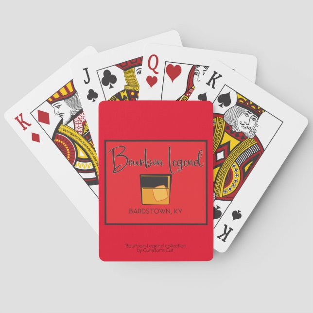Bourbon Legend på röda uppspelningskort Casinokort (Baksidan)