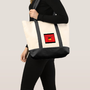 Bourbon Legend with Whiskey Graphic Large Tote Bag Tygkasse