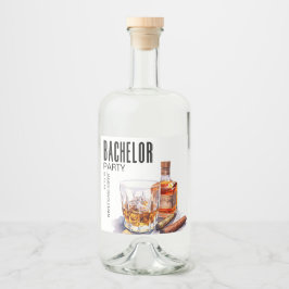 Bourbon och Cigar Bachelor Party Spritflaskor Etikett