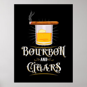 Bourbon och cigarrer poster