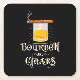 Bourbon och cigarrer underlägg papper kvadrat