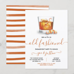 Bourbon Old Fashioned Party Inbjudningar