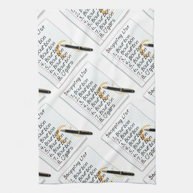 BOURBON SHOPPING LISTAR COCTAILHUMOR KÖKSHANDDUK (Vertikal)