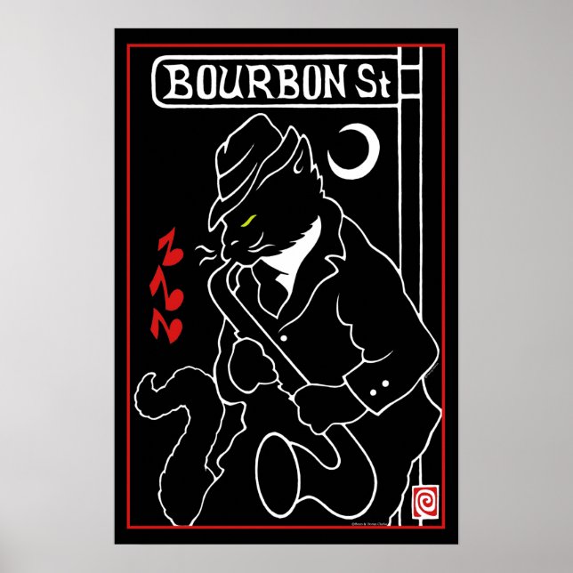 "Bourbon St. Cat" Poster (Framsidan)
