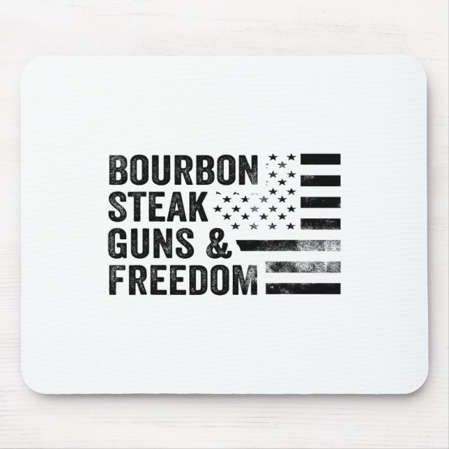 Bourbon Steak Guns and Freedom USA flagga Whiskey  Musmatta (Framsidan)