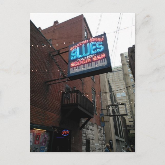 Bourbon Street Blues Boogie Pub Nashville TN Vykort (Framsida)