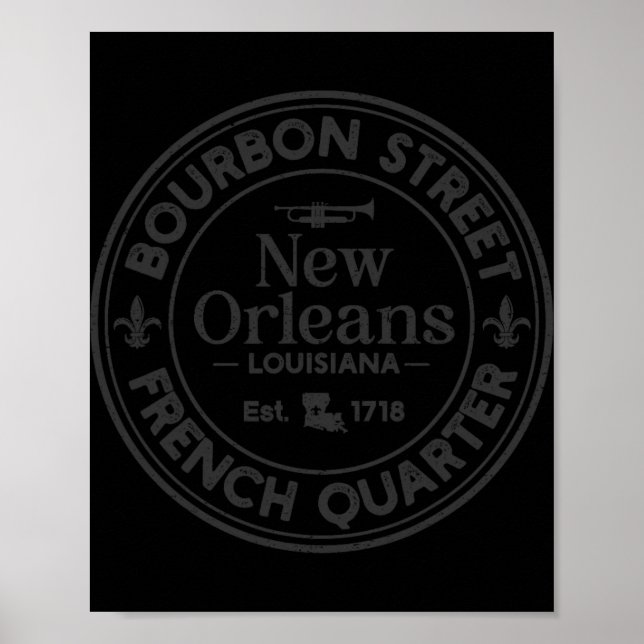 Bourbon Street French Quarter Est 1718 New Orleans Poster (Framsidan)