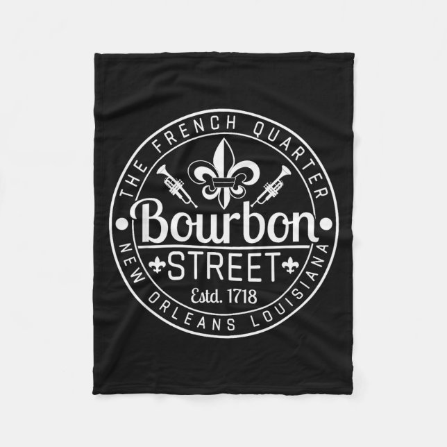 Bourbon Street French Quarter New Orleans Louisian Fleecefilt (Framsidan)
