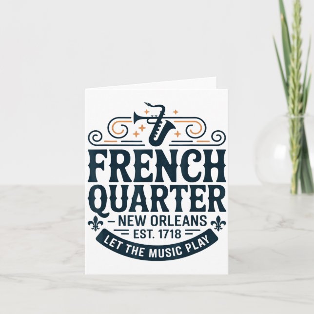 Bourbon Street French Quarter New Orleans Mardi Gr Kort (Framsida)