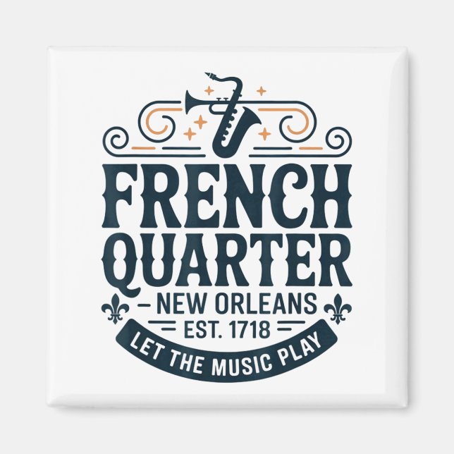 Bourbon Street French Quarter New Orleans Mardi Gr Magnet (Framsidan)