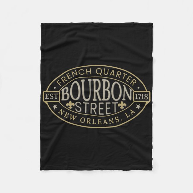 Bourbon Street New Orleans French Quarter Louisian Fleecefilt (Framsidan)