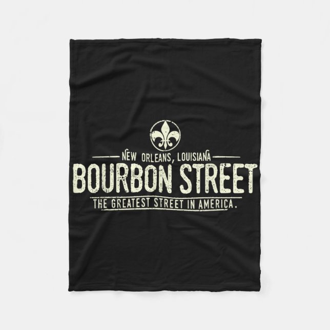 Bourbon Street New Orleans Louisiana Distressed  Fleecefilt (Framsidan)