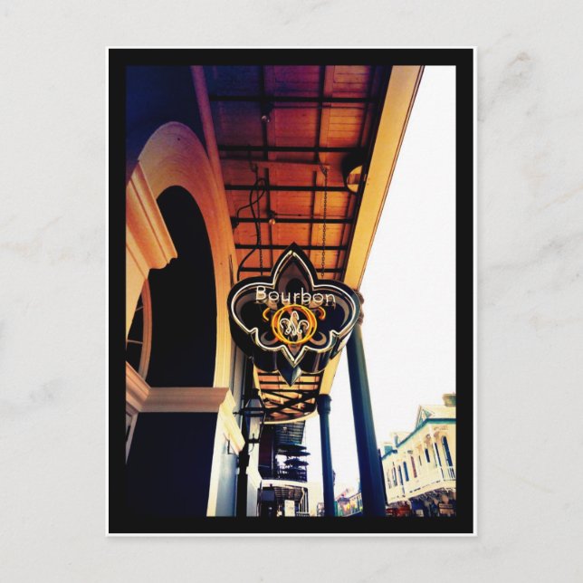 Bourbon Street New Orleans Louisiana Sign Vykort (Framsida)
