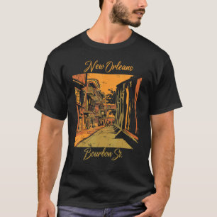 Bourbon Street New Orleans Souvenir Louisiana Mard T Shirt