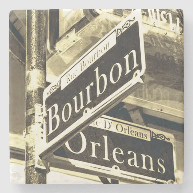 Bourbon Street, New Orleans, Vintage Stil Stenunderlägg (Framsidan)