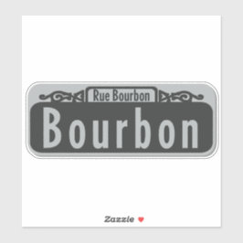 Bourbon Street (Rue Bourbon) - skyltmärke Klistermärken