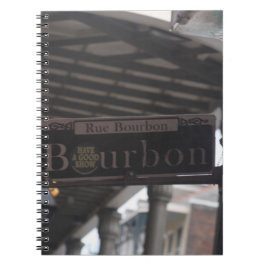 Bourbon Street Sign Anteckningsbok