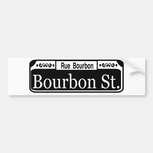 Bourbon Street Sign Bildekal (Framsidan)