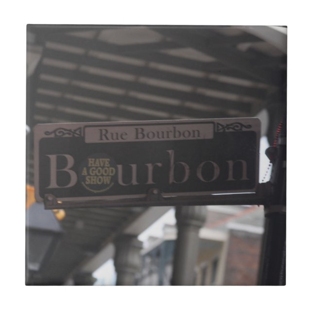 Bourbon Street Sign Ceramic Tile Kakelplatta (Framsidan)