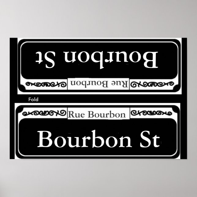 Bourbon Street Sign, Fold Template Poster (Framsidan)