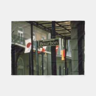 Bourbon Street Sign in New Orleans Fleecefilt