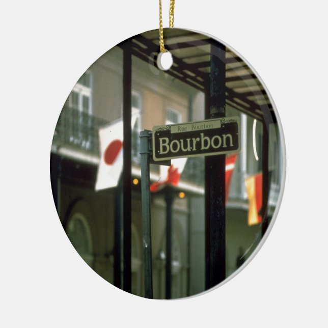 Bourbon Street Sign in New Orleans Julgransprydnad Keramik (Vänster)