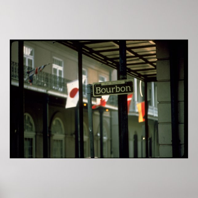 Bourbon Street Sign in New Orleans Poster (Framsidan)