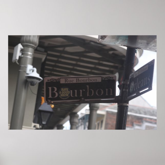Bourbon Street Sign Poster (Framsidan)
