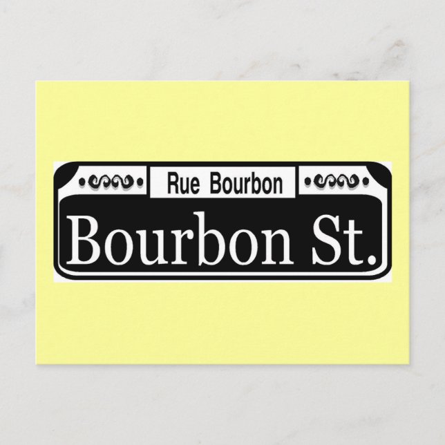Bourbon Street Sign Vykort (Framsida)