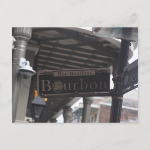 Bourbon Street Sign-vykort Vykort