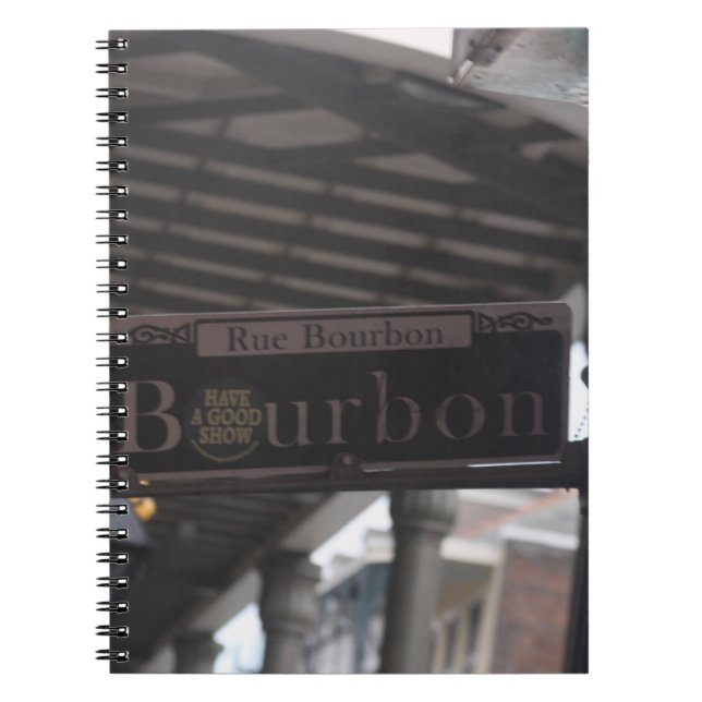 Bourbon Street-skylt Anteckningsbok (Framsidan)