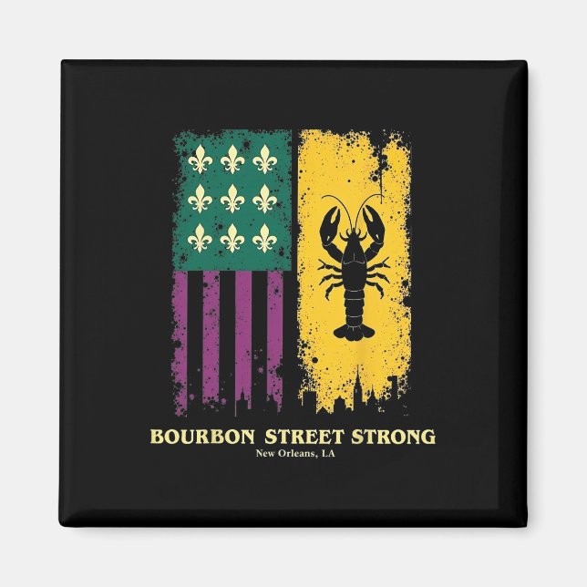 Bourbon Street Strong New Orleans Pride Kräftor M Magnet (Framsidan)