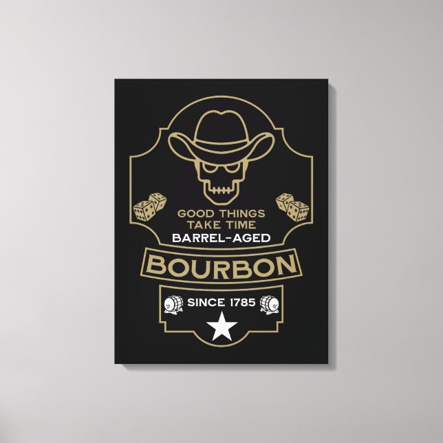 Bourbon Whiskey Art Canvastryck (Framsida)