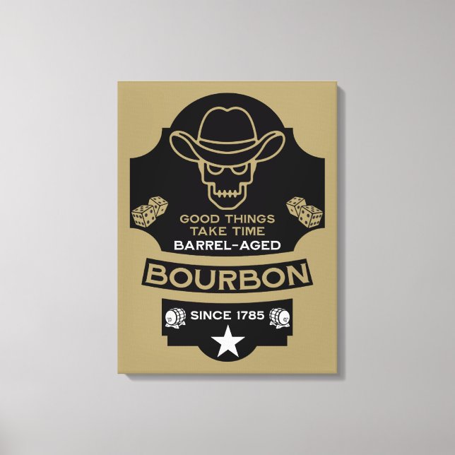 Bourbon Whiskey Art Canvastryck (Framsida)