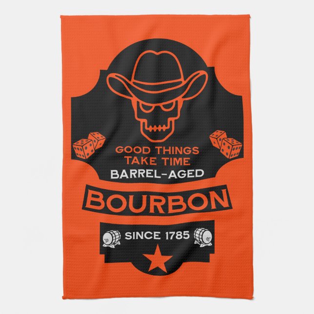 Bourbon Whiskey Art Kökshandduk (Vertikal)