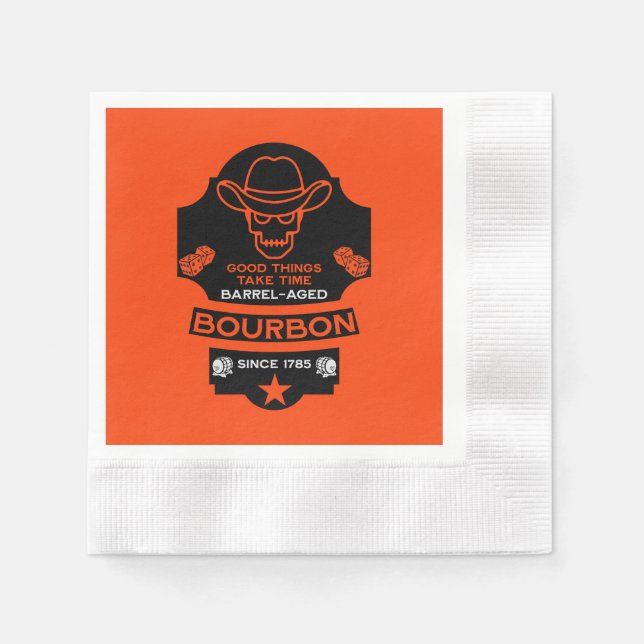 Bourbon Whiskey Art Pappersservett (Framsidan)