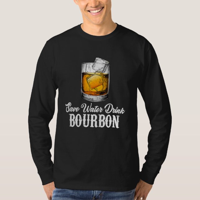 Bourbon Whiskey Drinking  Adults Men Women T Shirt (Framsida)